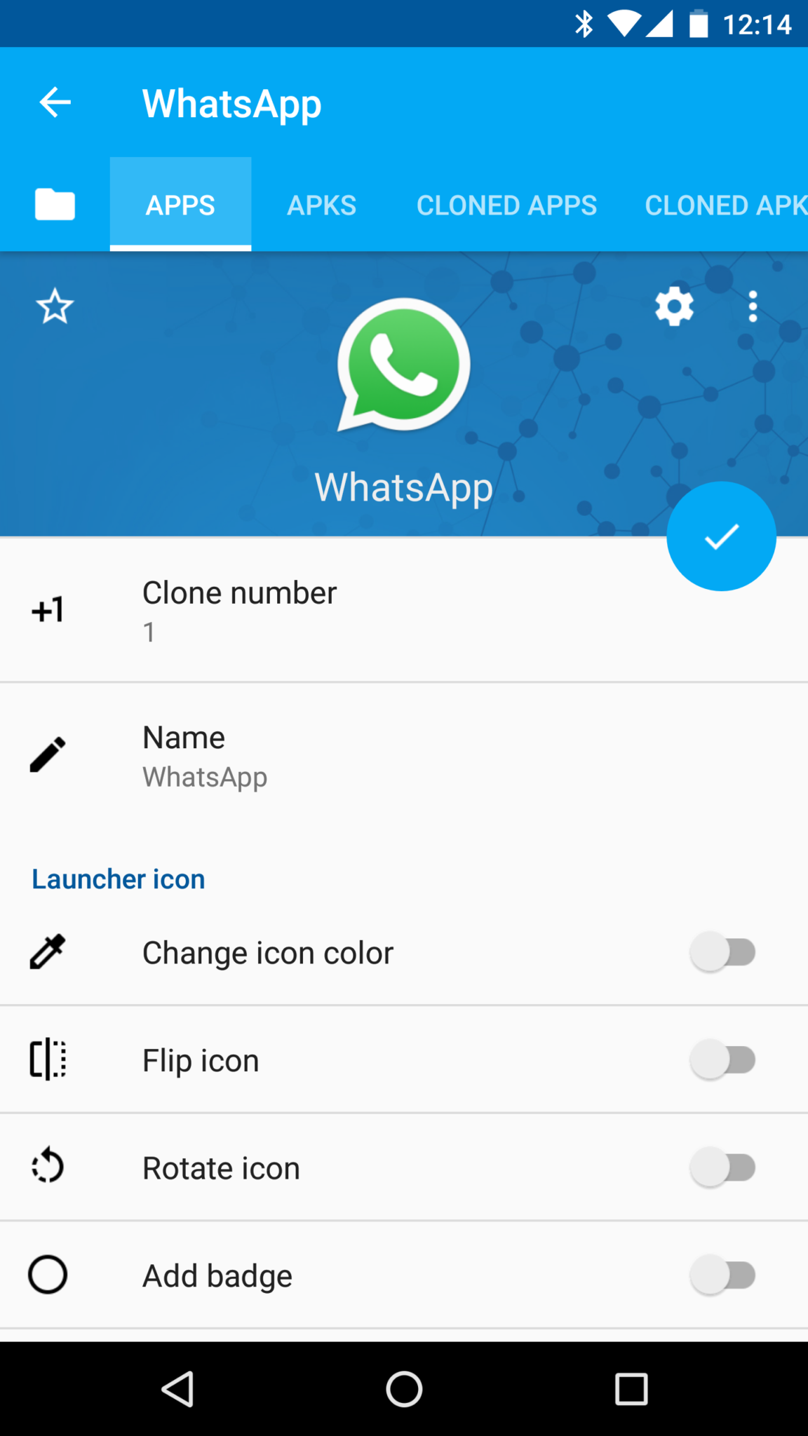 Whatsapp Cloner Menu