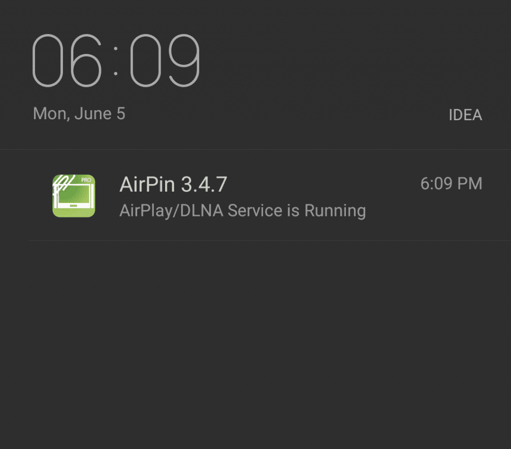 Service notification of AirPin