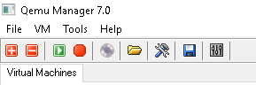 Red plus mark on Qemu Manager