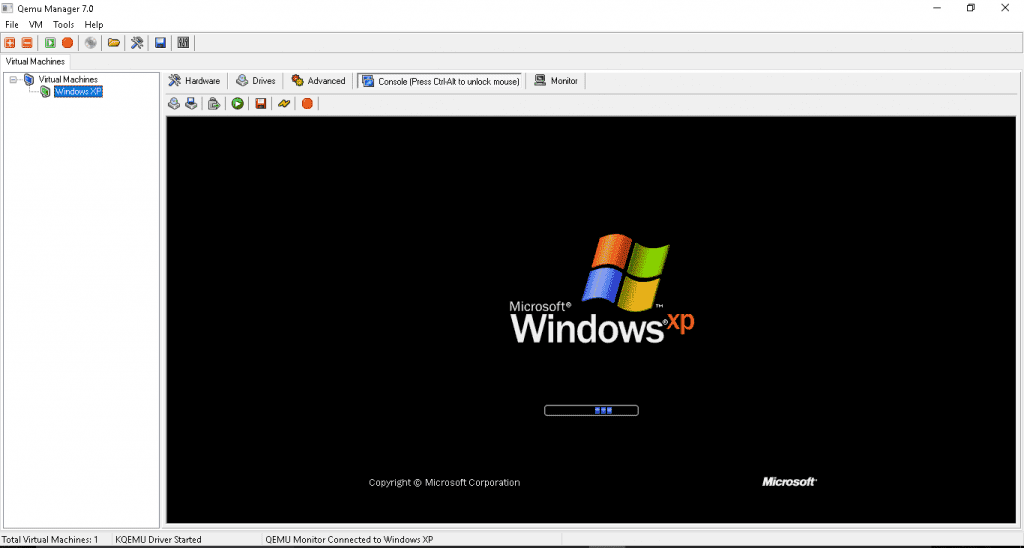 Install Windows XP in virtual machine