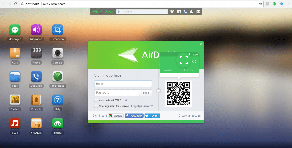 AirDroid- Sign in
