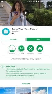 Google Trips - Playstore (travel around to your heart's content)