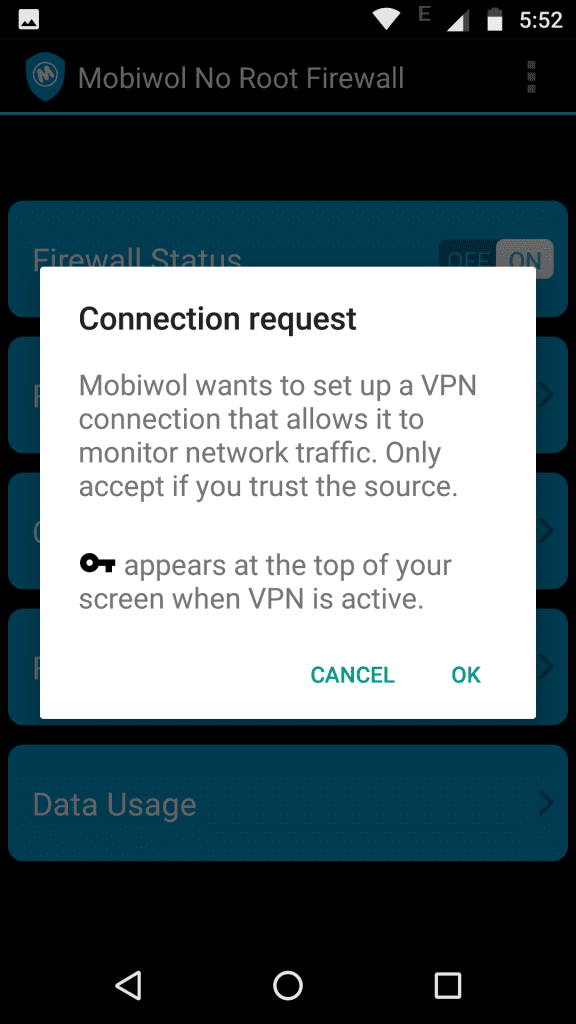 Add firewall to your android