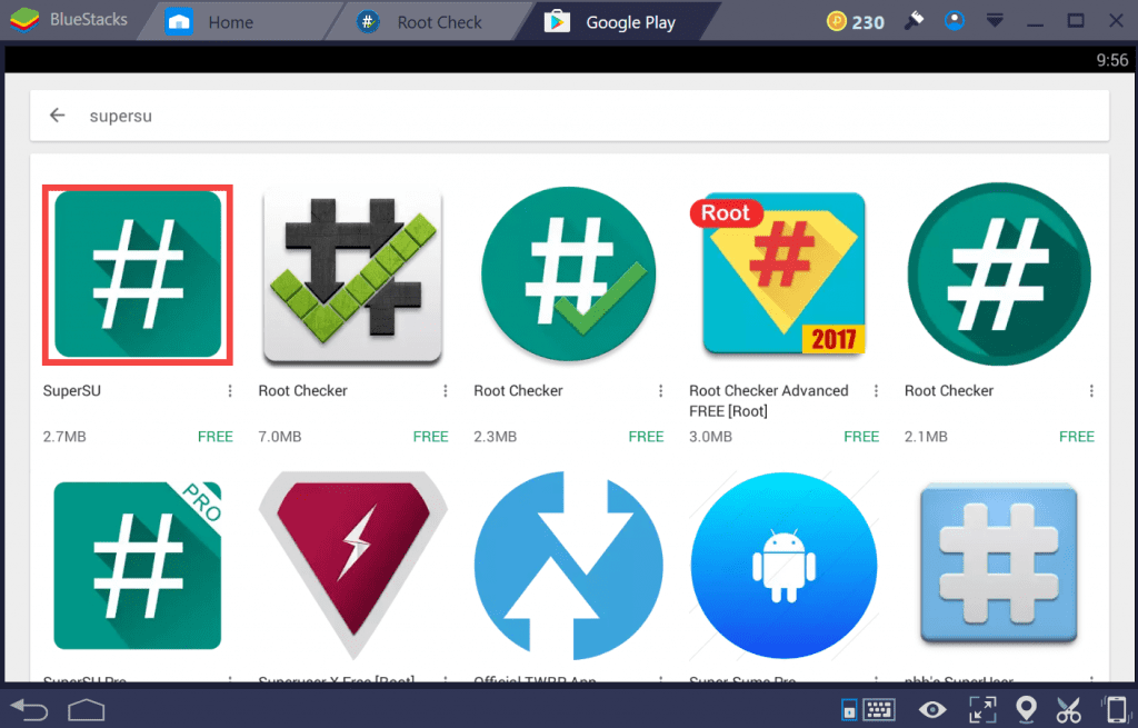 SuperSU - root BlueStacks