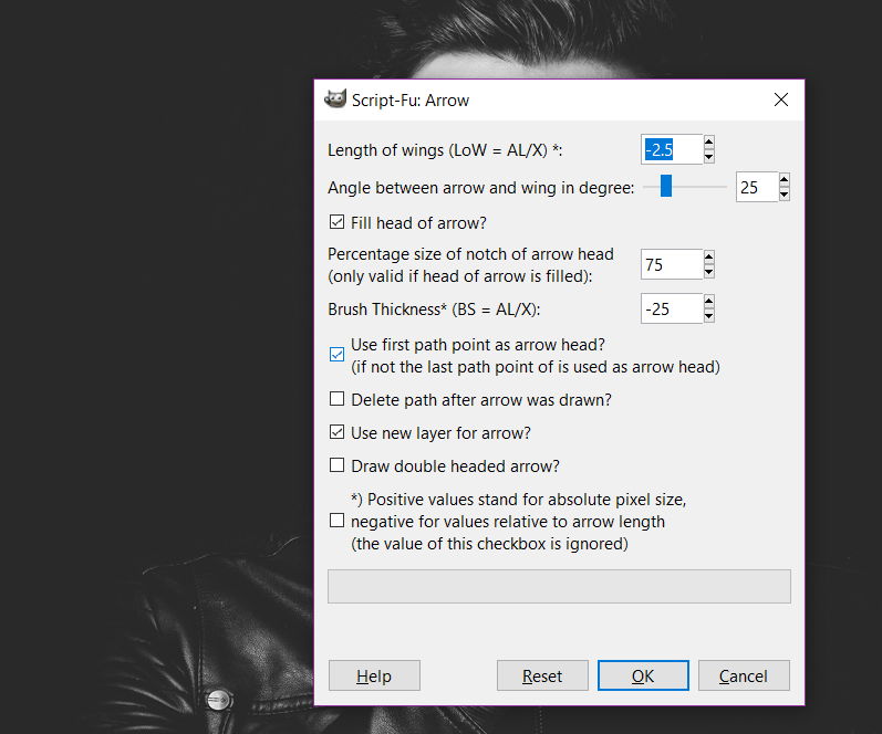 Draw Arrow - GIMP plugins