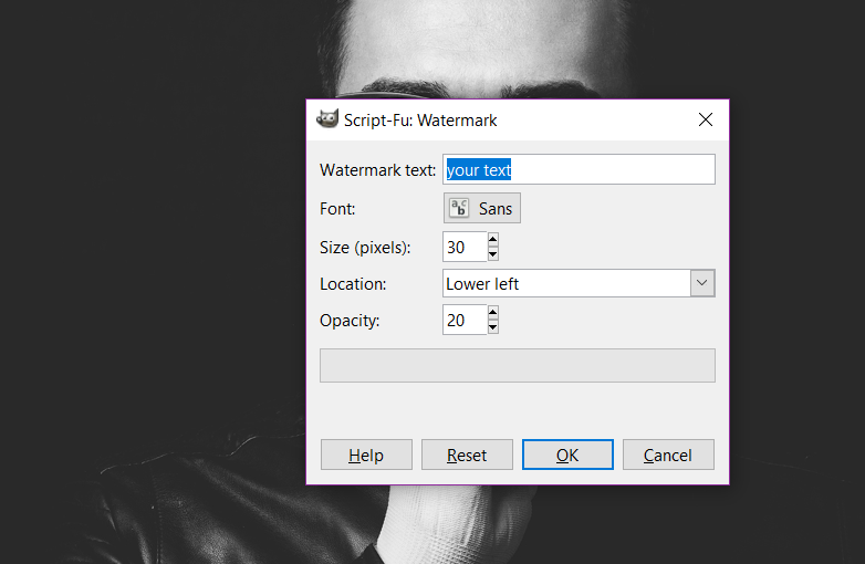 Watermark - GIMP plugins