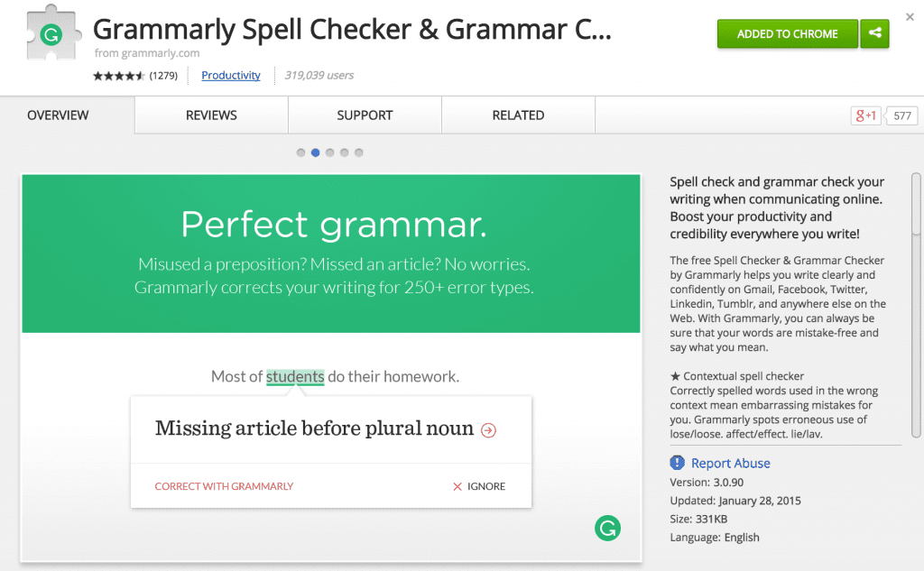 Grammarly - Spell Checker