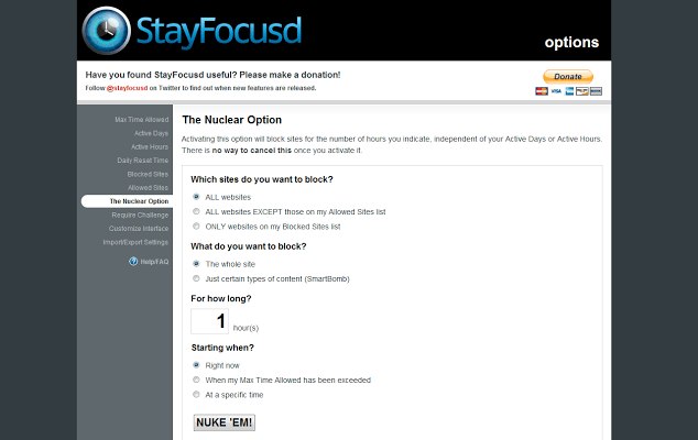 StayFocused extension