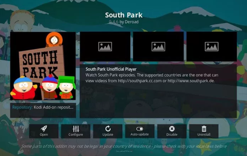 South Park - Kodi add-ons