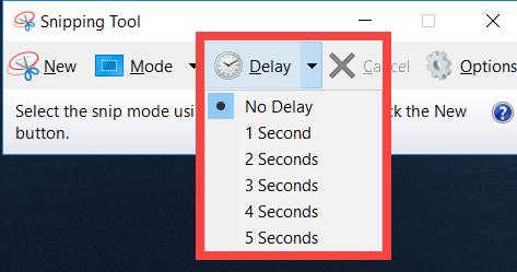 Delay in Snipping tool - screenshot