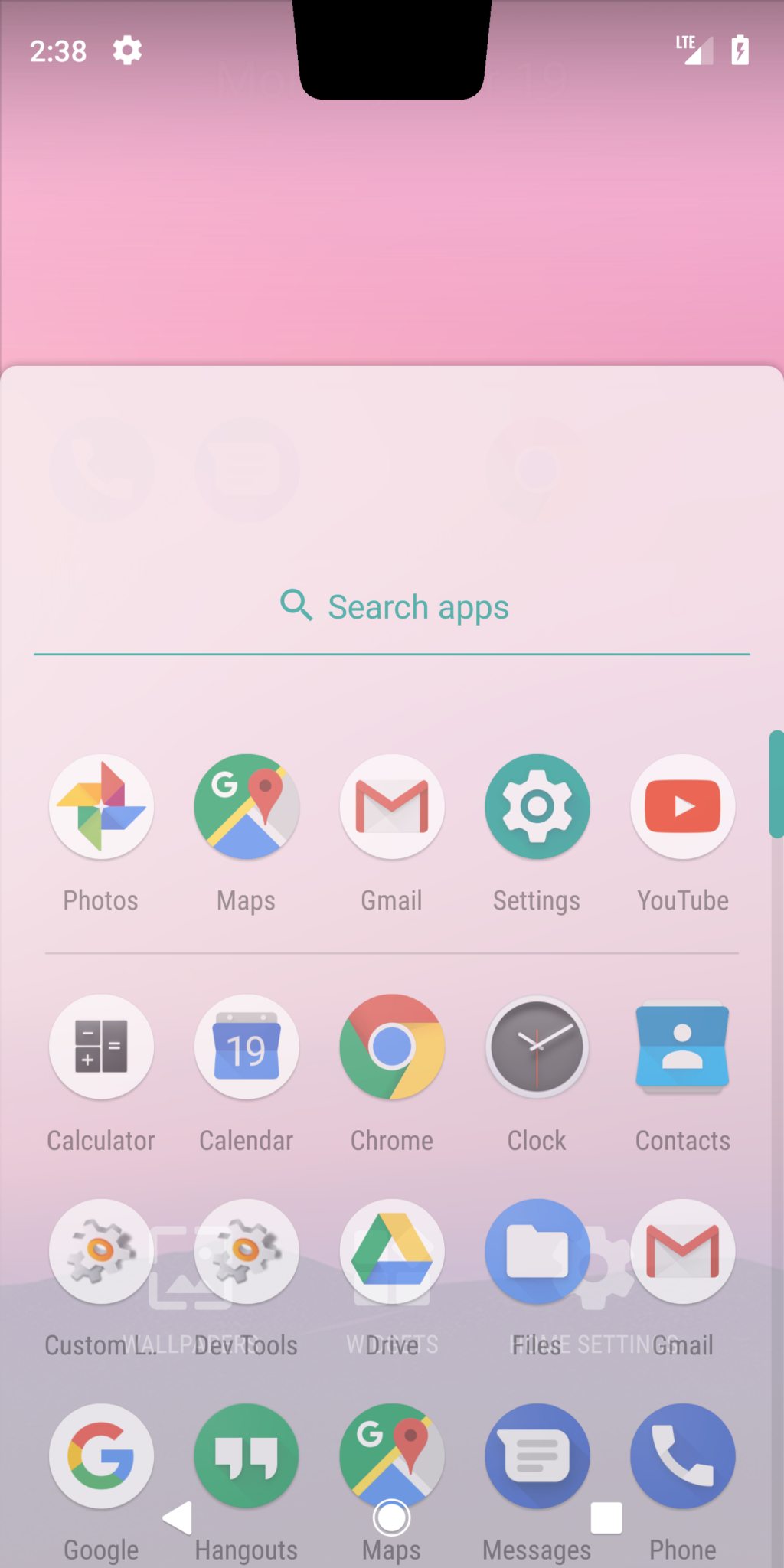 Android P Slide Up Menu