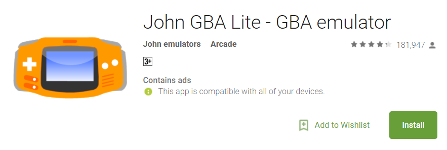 John GBA lite - GBA emulators for Android