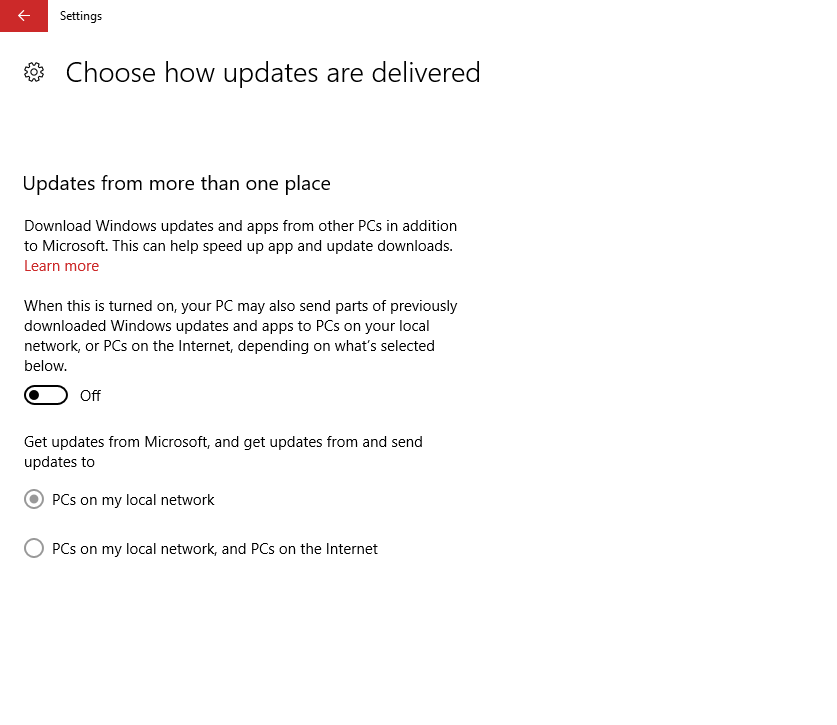 change windows 10 update settings