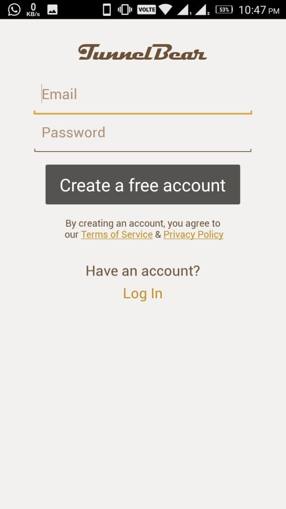 Account TunnelBear VPN
