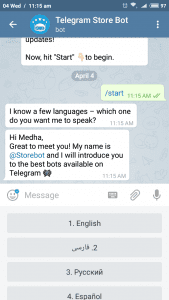 Telegram store bot