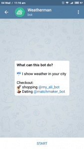Telegram weather bot