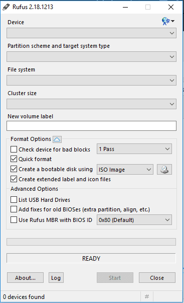 Rufus for Windows 10 ISO