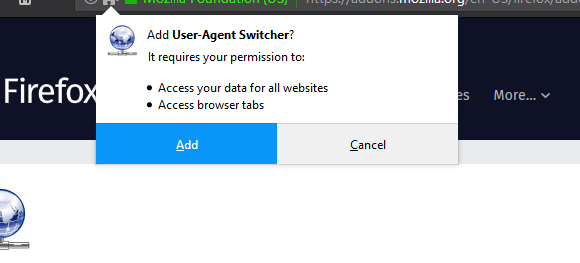 prompt on Firefox step for Windows 10 ISO