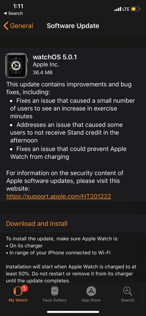 watchOS 5 update