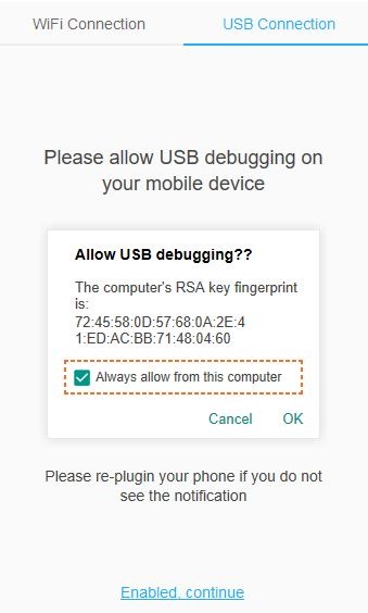 USB debugging