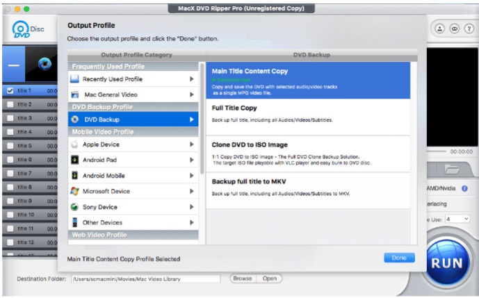 Copying DVD to external hard drive dialog