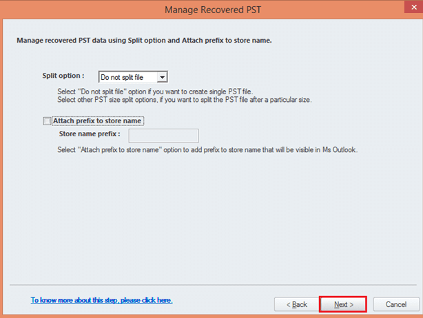 split the pst file to convert from ost to pst