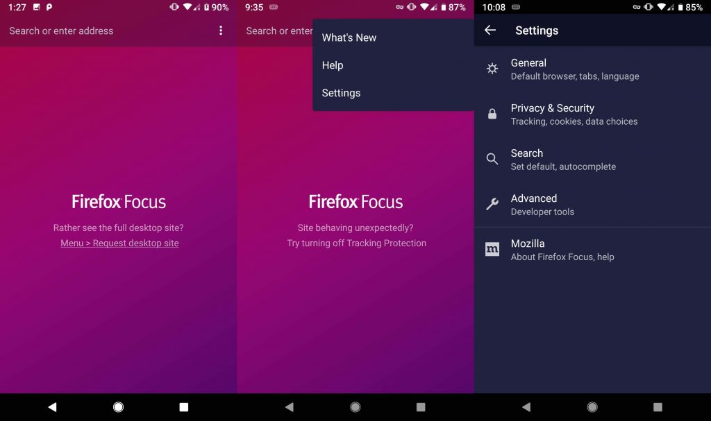 Firefox Focus is the UC browser alternative for Great privacy without sacrificing features.