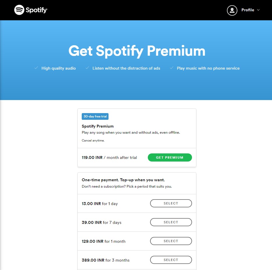 spotify price