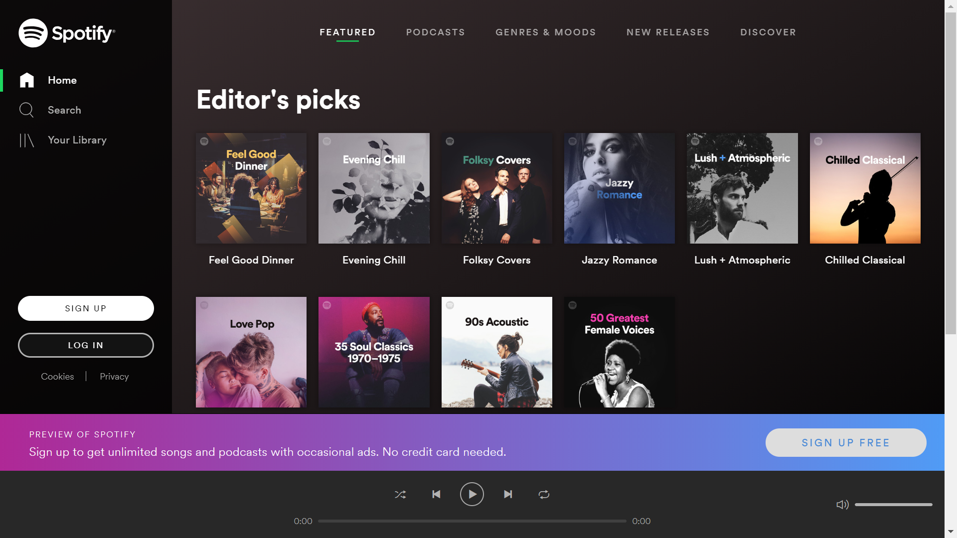 spotify web client