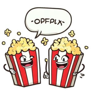 Two Popcorn cartoon characters exchanging Jokes between them